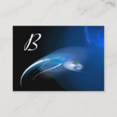 ライトバードモノグラム鮮やかブラックブルー 名刺 (裏面)