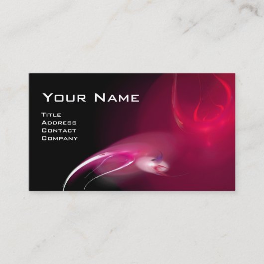 ライトバードモノグラム鮮やかブラックレッド 名刺 (正面)