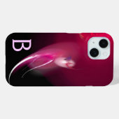 ライトバード/ピンク明るい赤紫色ブラック抽象芸術モノグラム Case-Mate iPhoneケース (裏面 (横))