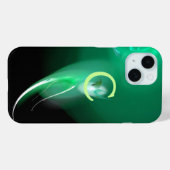 ライトバード/ブラック&グリーン抽象芸術モノグラム Case-Mate iPhoneケース (裏面 (横))