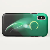 ライトバード/ブラック&グリーン抽象芸術モノグラム Case-Mate iPhoneケース (裏面(横))