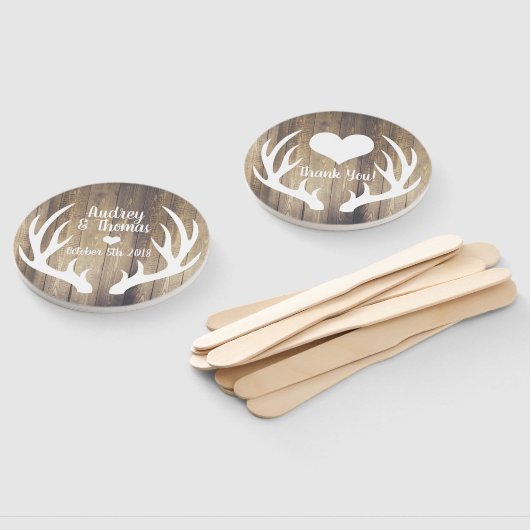 ライトバ素朴ンウッド&ホワイトディアアントラーズ結婚ズ ハンドファン (組立なし)