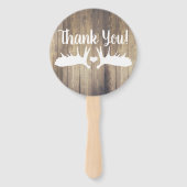 ライトバ素朴ンウッド&ホワイトムース〔雄ジカの〕枝角 ハンドファン (裏面)