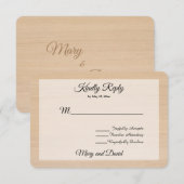 ライトパインウッドウェディングRSVPカード 出欠カード (正面/裏面)