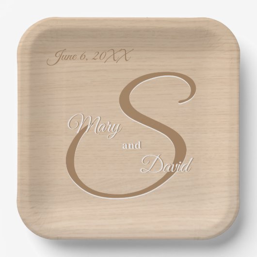 ライトパインウッド結婚ズ紙プレート ペーパープレート (正面)