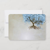 ライトパウダーブルーハートリーフツリーウェディングRSVP 出欠カード (裏面)