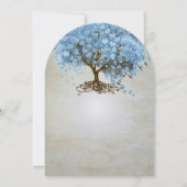 ライトパウダーブルーハートリーフツ結婚リー 招待状 (裏面)