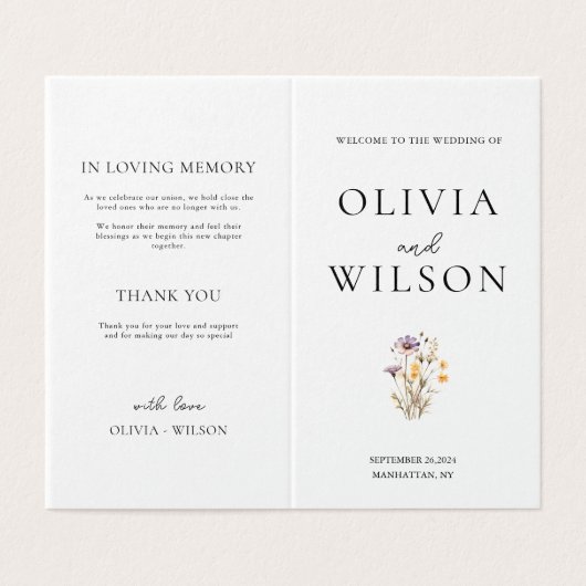 ライトパエレガントープルフローラ結婚式 プログラム (外部フラット)