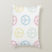 ライトパステルとホワイトピースサイン長方形ピロー アクセントクッション (裏面(縦))