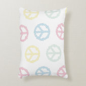 ライトパステルとホワイトピースサイン長方形ピロー アクセントクッション (正面(垂直))