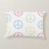 ライトパステルとホワイトピースサイン長方形ピロー アクセントクッション (裏面)