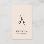ライトパステルエレガントブラックシザーズヘアスタイリスト 名刺 (正面)