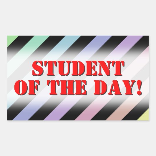 ライトパステルカラー&ブラックストライプのパターン 長方形シール (正面)