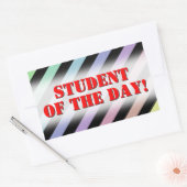 ライトパステルカラー&ブラックストライプのパターン 長方形シール (封筒)