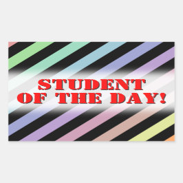 ライトパステルカラー&ブラックストライプのパターン 長方形シール