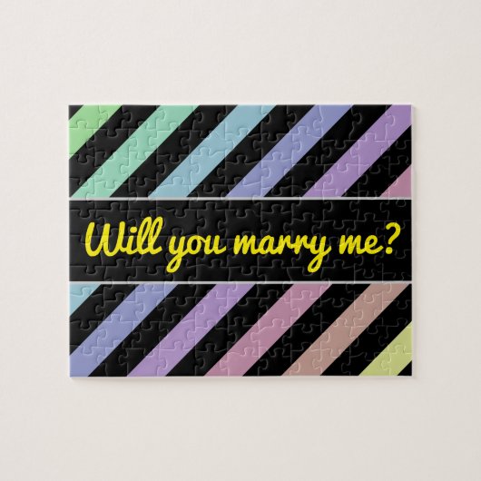 ライトパステルカラー&ブラックストライプパズル ジグソーパズル (横)