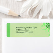 ライトパステルグリーンフローラ差出人住所ラベル ラベル (インサイチュ)