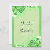 ライトパステルグリーンフローラ5x7結婚式招待状 招待状 (裏面)