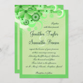 ライトパステルグリーンフローラ5x7結婚式招待状 招待状 (正面/裏面)
