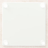 ライトパステルセージ緑色無地の背景 ガラスコースター (裏面)