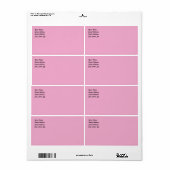 ライトパステルピンク無料ラベル ラベル (フルシート)