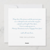 ライトパステルブルークリスマスツリーウォーターカラー シーズンカード (裏面)