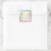 ライトパステルブルーピンクグリッター体バターラベル スクエアシール (バッグ)