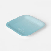 ライトパステルミニマルブルースノーウィークリスマスパーティー ペーパープレート (傾斜あり)