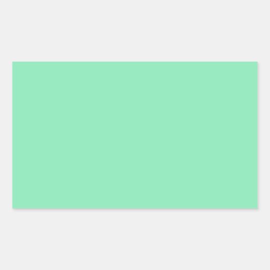 ライトパステルミントグリーン長方形ステッカー 長方形シール (正面)
