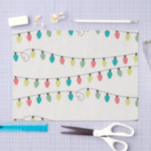 ライトパターンのクリスマスの一連 薄葉紙 (クラフト)