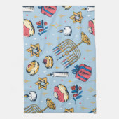 ライトパターンフェスティバルギフトのハヌカー キッチンタオル (縦)