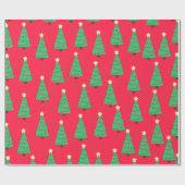 ライトパターン付きクリスマスツリー ラッピングペーパー (フラット)