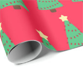 ライトパターン付きクリスマスツリー ラッピングペーパー (ロールコーナー)