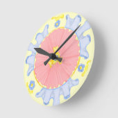 ライトパッションフラワーズメダリオンラウンドクロック ラウンド壁時計 (傾斜)