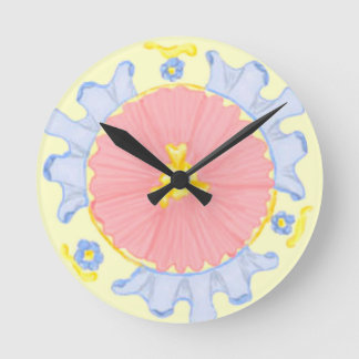 ライトパッションフラワーズメダリオンラウンドクロック ラウンド壁時計