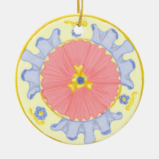 ライトパッション地中海のフローララウンドオーナメント セラミックオーナメント (正面)