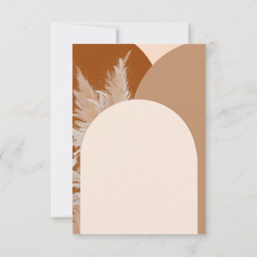 ライトパンパスグラスとアーチウェディングRSVPカード 出欠カード (裏面)