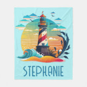 ライトパーソナライズされたハウスグロー フリースブランケット (正面)