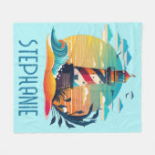 ライトパーソナライズされたハウスグロー フリースブランケット (正面(横))