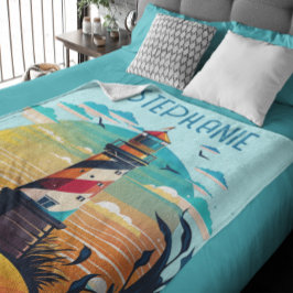 ライトパーソナライズされたハウスグロー フリースブランケット