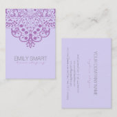 ライトパープエレガントル背景パープルヴィンテージレース 名刺 (正面/裏面)