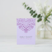 ライトパープエレガントル背景パープルヴィンテージレース 名刺 (スタンド正面)