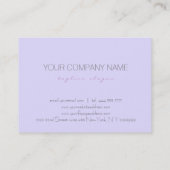 ライトパープエレガントル背景パープルヴィンテージレース 名刺 (裏面)