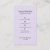 ライトパープルあなたのロゴのイヤリングディスプレイを追加 名刺 (裏面)