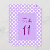 ライトパープルおよびホワイト水玉模様テーブル番号投稿 ポストカード (正面/裏面)