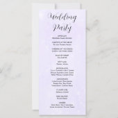 ライトパープルとホワイトのモダン結婚式 プログラム (裏面)