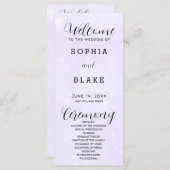 ライトパープルとホワイトのモダン結婚式 プログラム (正面/裏面)