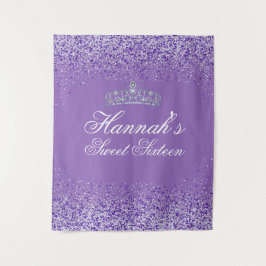 ライトパープルのグリッター スイート16 背景 タペストリー
