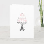 ライトパープルのドレスを着た白いウェディングドレスの花嫁 招待状 (裏面)