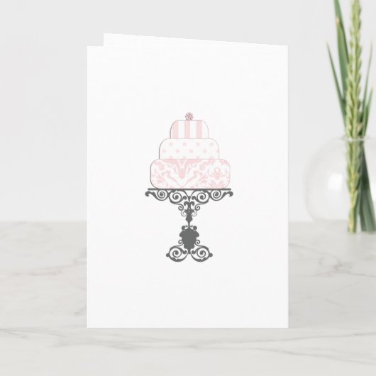 ライトパープルのドレスを着た白いウェディングドレスの花嫁 招待状 (裏面)